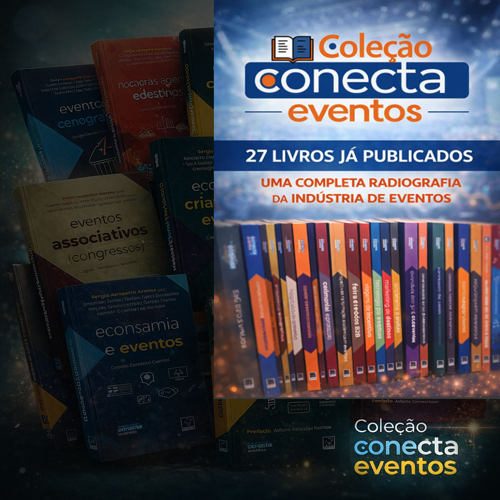 Coleção Conecta Eventos com capas dos livros
