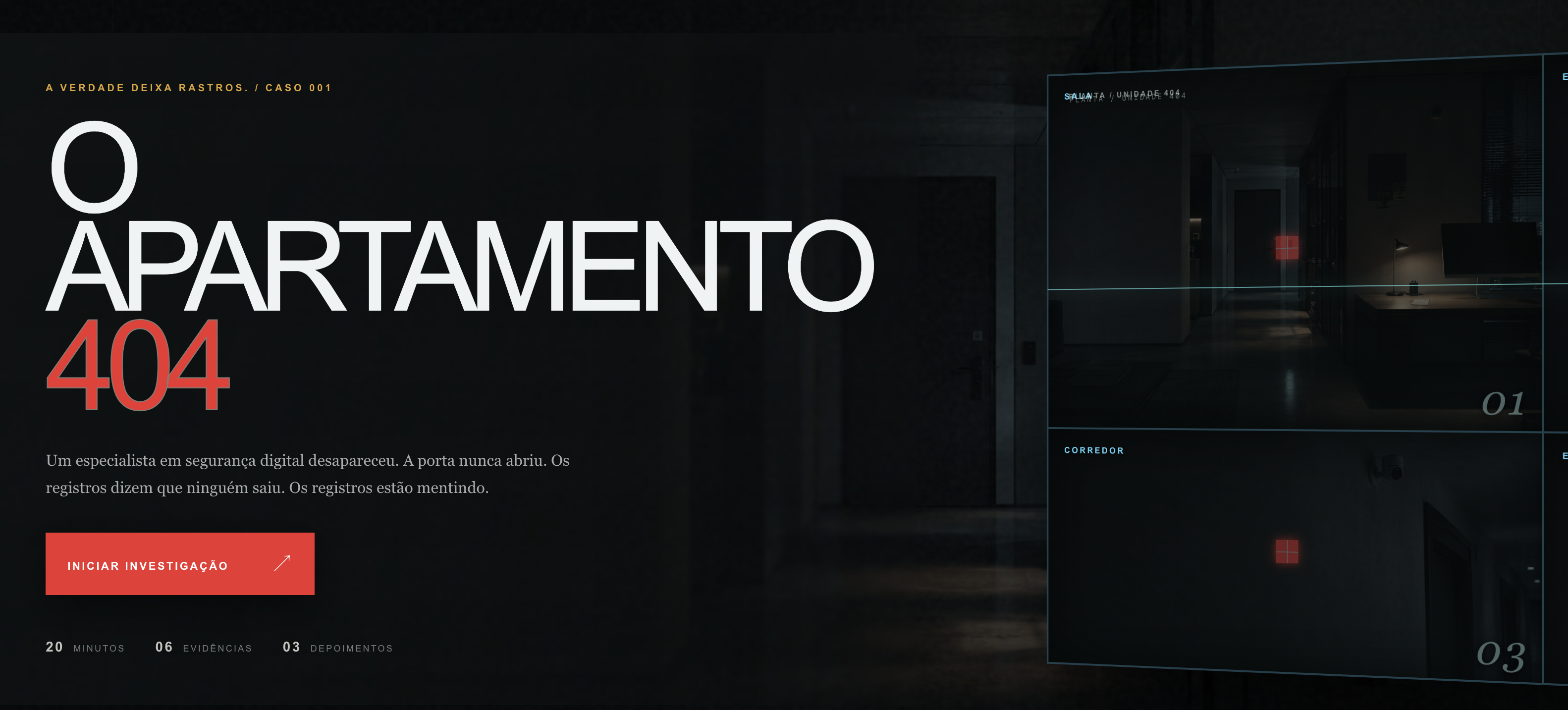 Painel de câmeras do Portal 404