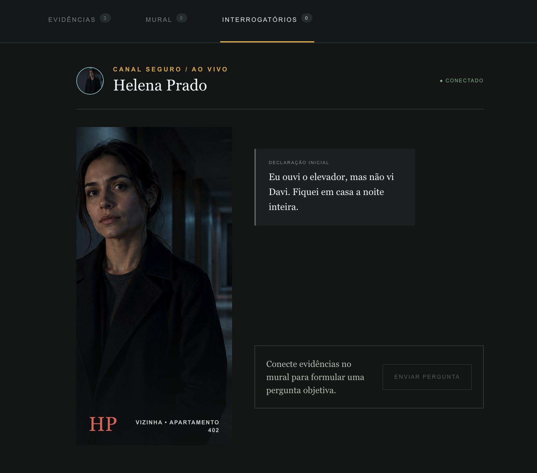 Mural de evidências do Portal 404