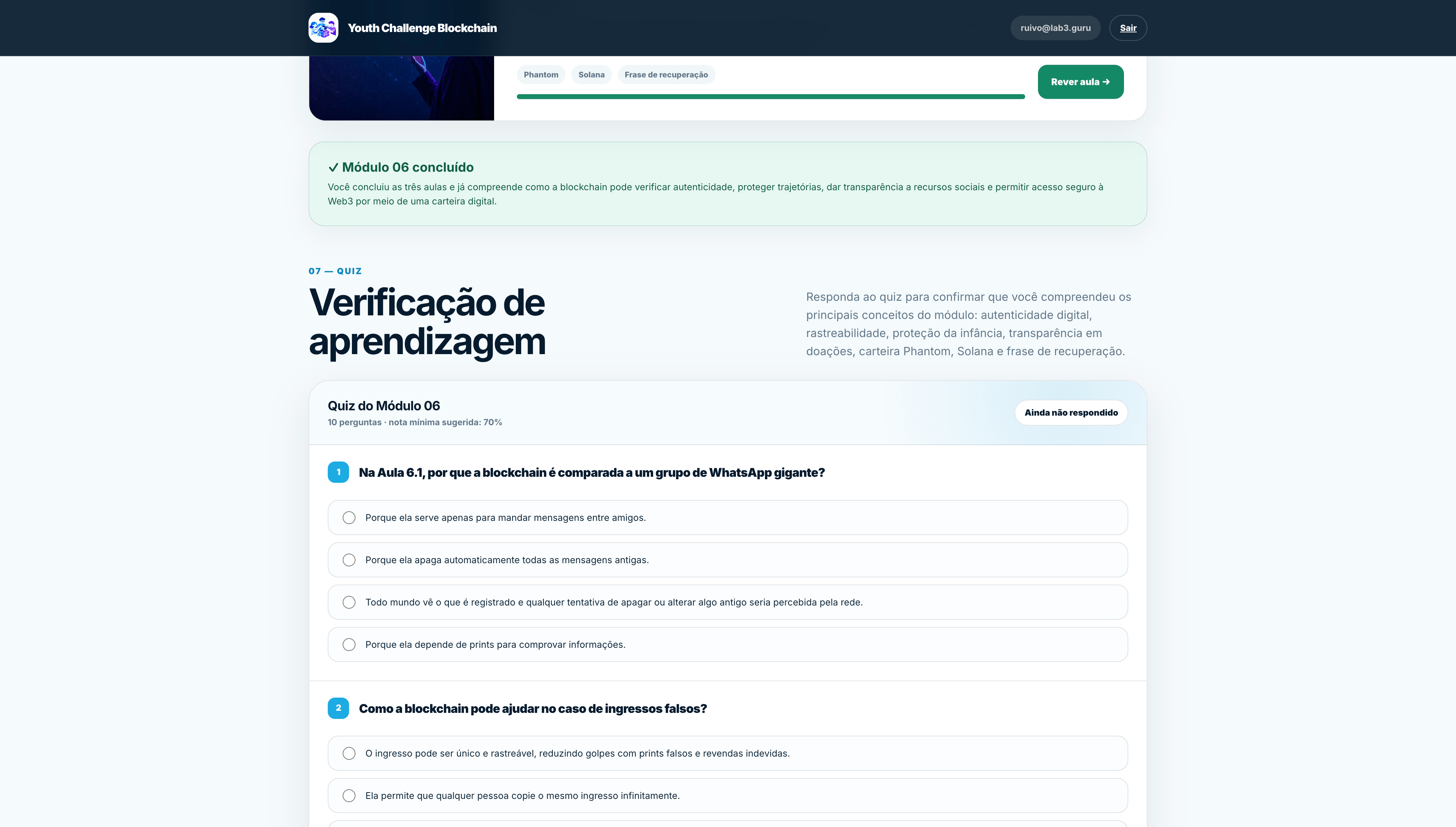 Quiz do UNICEF Youth Challenge