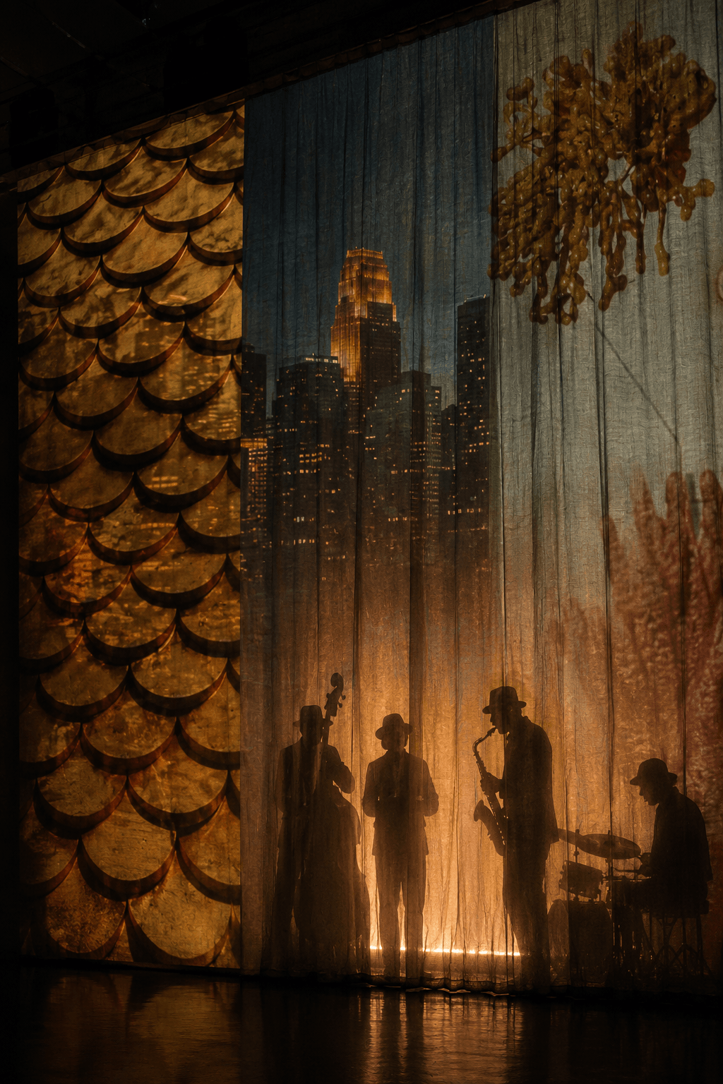 Banda vista através de projeções